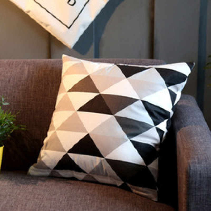 Custom Made Printing Cushion Cover Fabric, Geometric Digital Printed Plush Cushion Covers/