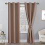 Cheap blackout window curtain coffee color 4 pass blackout fabric for curtain high quality window curtains bedroom blackout