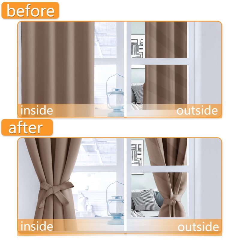 Cheap blackout window curtain coffee color 4 pass blackout fabric for curtain high quality window curtains bedroom blackout