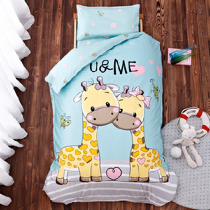 Nursery School 100% Cotton Cute Bedding Set Baby Bedsheet, 3 Piece Suit Cartoon Bedding Sets For Winter/