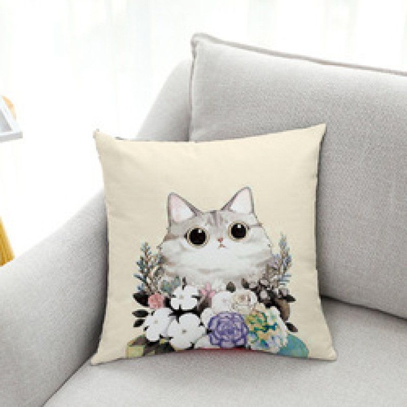 Big-eyed hamster new explosion simple animal series pillow, 2019 small fresh white velvet fabric small animal cushion /