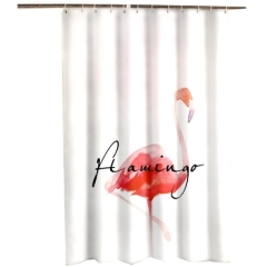 Thickened Flamingo Shower Curtain Set Free Of Punching, Partition Waterproof Bathroom Bathroom Hanging Curtain Cloth/