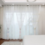 For Living Room Curtain Fabric , Fancy Embroidery Sheer Curtain/