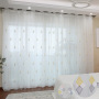 For Living Room Curtain Fabric , Fancy Embroidery Sheer Curtain/