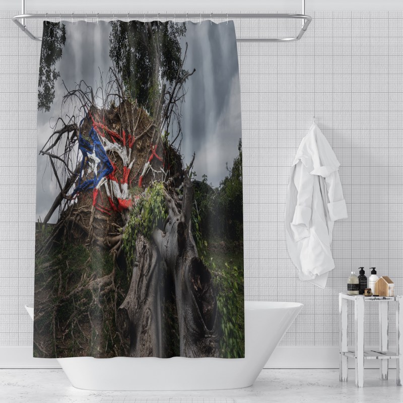 Amazon Custom 3D Shower Curtain, Puerto Rico Flag Shower Curtain*
