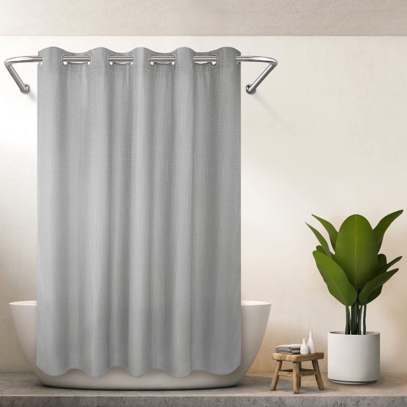 Very Pretty Amazon Waffle Shower Curtain, Modern Fabric Bathroom Curtain/