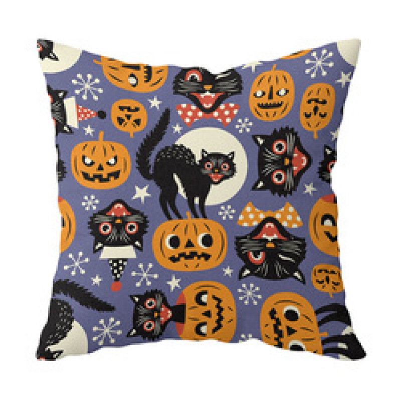 New Halloween Spider Ghost Skull Digital Design Pillow Car Cushion Cover, Decoration Wholesale Sofa Bed Cushion Cover/
