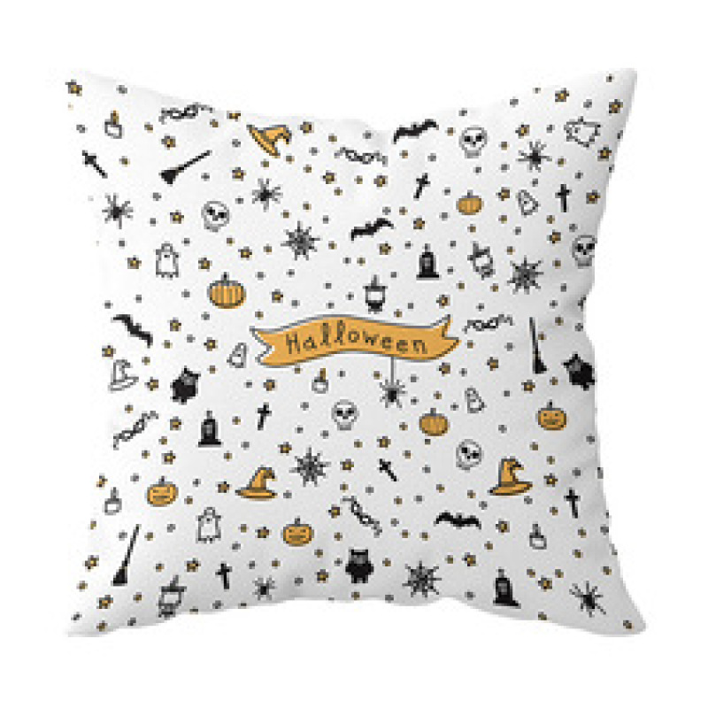 New Halloween Spider Ghost Skull Digital Design Pillow Car Cushion Cover, Decoration Wholesale Sofa Bed Cushion Cover/