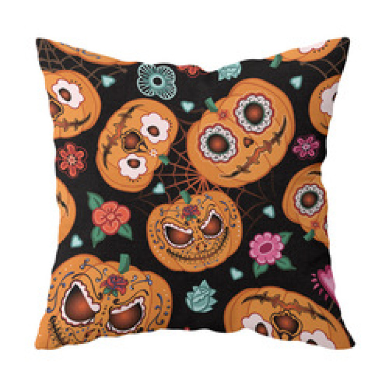 New Halloween Spider Ghost Skull Digital Design Pillow Car Cushion Cover, Decoration Wholesale Sofa Bed Cushion Cover/