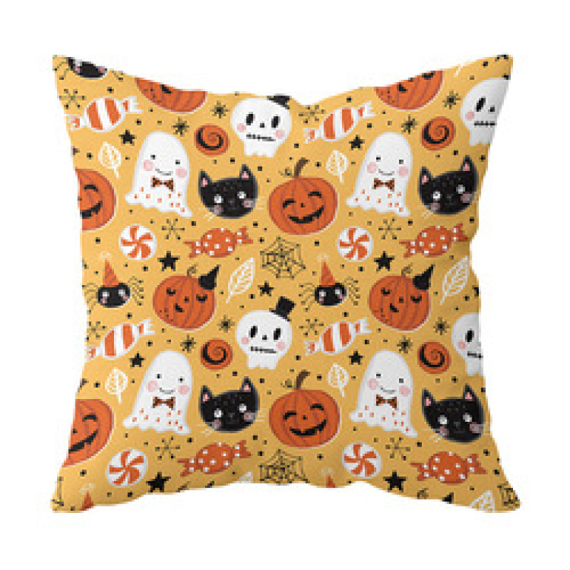 New Halloween Spider Ghost Skull Digital Design Pillow Car Cushion Cover, Decoration Wholesale Sofa Bed Cushion Cover/