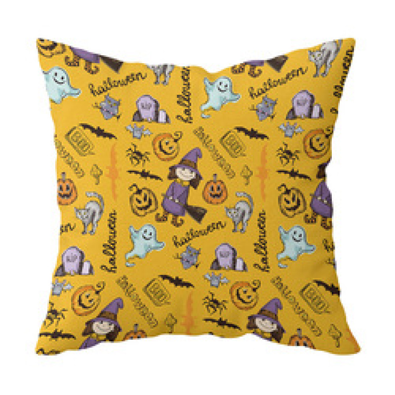 New Halloween Spider Ghost Skull Digital Design Pillow Car Cushion Cover, Decoration Wholesale Sofa Bed Cushion Cover/