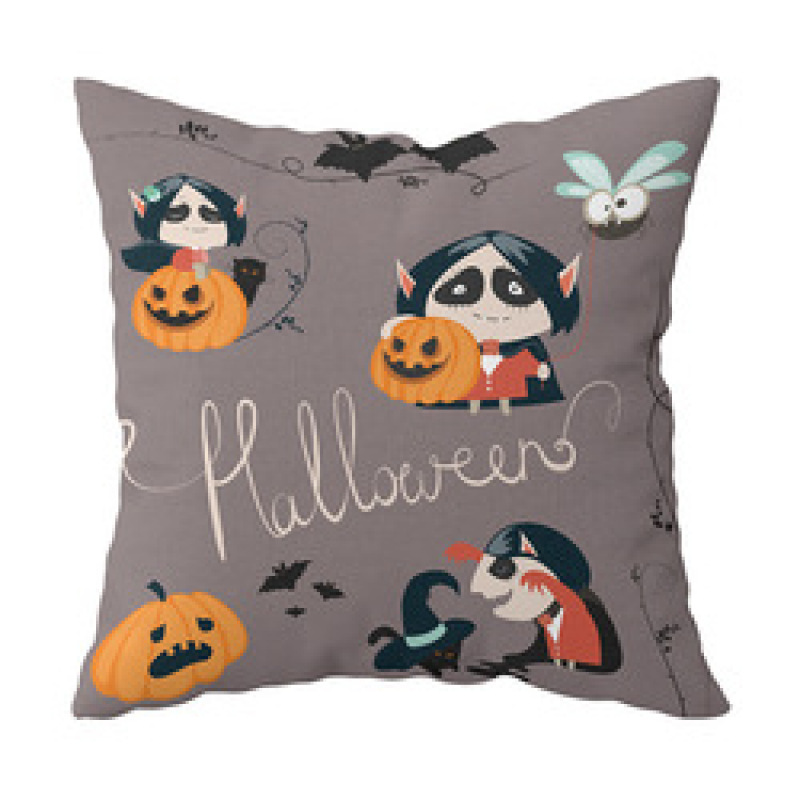 New Halloween Spider Ghost Skull Digital Design Pillow Car Cushion Cover, Decoration Wholesale Sofa Bed Cushion Cover/
