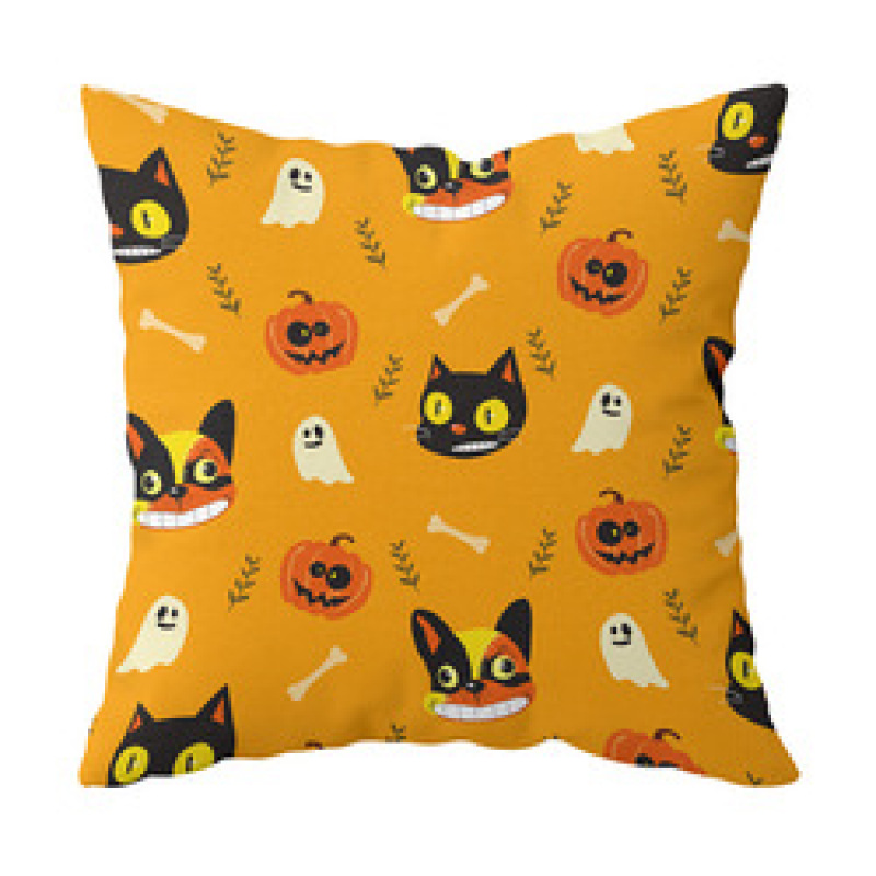 New Halloween Spider Ghost Skull Digital Design Pillow Car Cushion Cover, Decoration Wholesale Sofa Bed Cushion Cover/