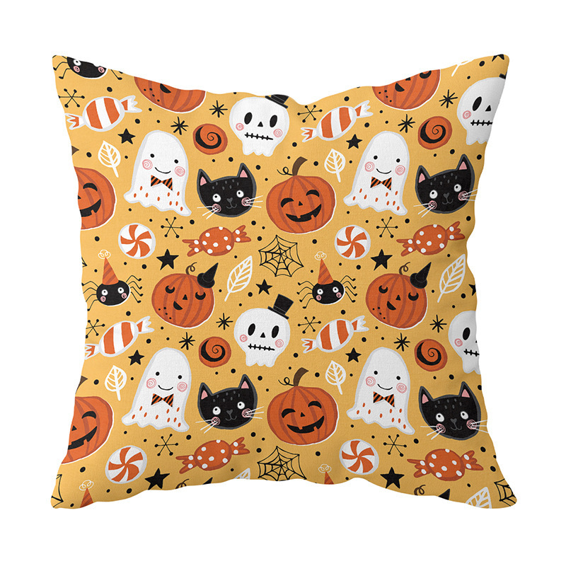 New Halloween Spider Ghost Skull Digital Design Pillow Car Cushion Cover, Decoration Wholesale Sofa Bed Cushion Cover/