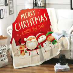 2020 Custom Design Thick Warm Throw Blanket, Wholesale Super Soft Velvet Sherpa Christmas Throw Blanket/