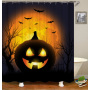 New Design Pumpkin Pattern Halloween Style Polyester Waterproof Mildewproof Shower Curtain,  Digital Print Shower Curtain/