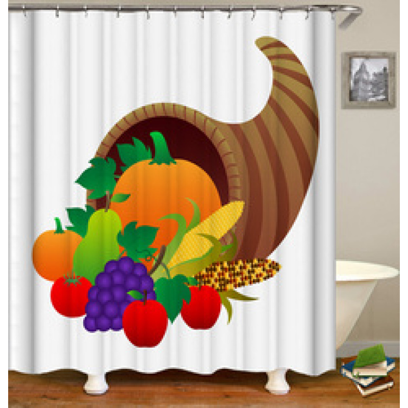 New Design Pumpkin Pattern Halloween Style Polyester Waterproof Mildewproof Shower Curtain,  Digital Print Shower Curtain/