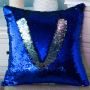 Decorativos 40*40cm Throw Pillows For Home Decor, Blue And Silver Sequin Mermaid Cushion Pillows Cover/