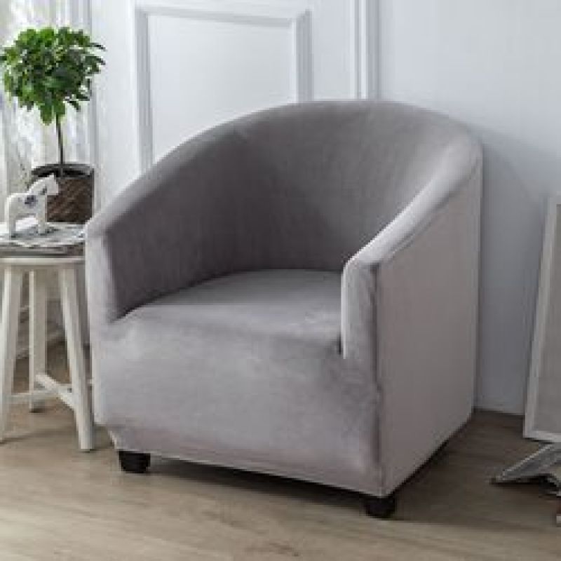Seat Covers Home Fitted Cover Shape Sofa Thickened silver fox fleece single slipcover milk silk half curved sofa chair cover