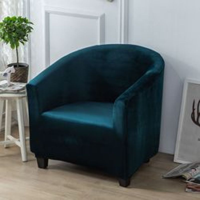 Seat Covers Home Fitted Cover Shape Sofa Thickened silver fox fleece single slipcover milk silk half curved sofa chair cover