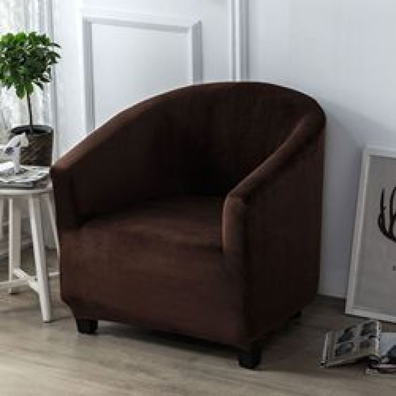 Seat Covers Home Fitted Cover Shape Sofa Thickened silver fox fleece single slipcover milk silk half curved sofa chair cover