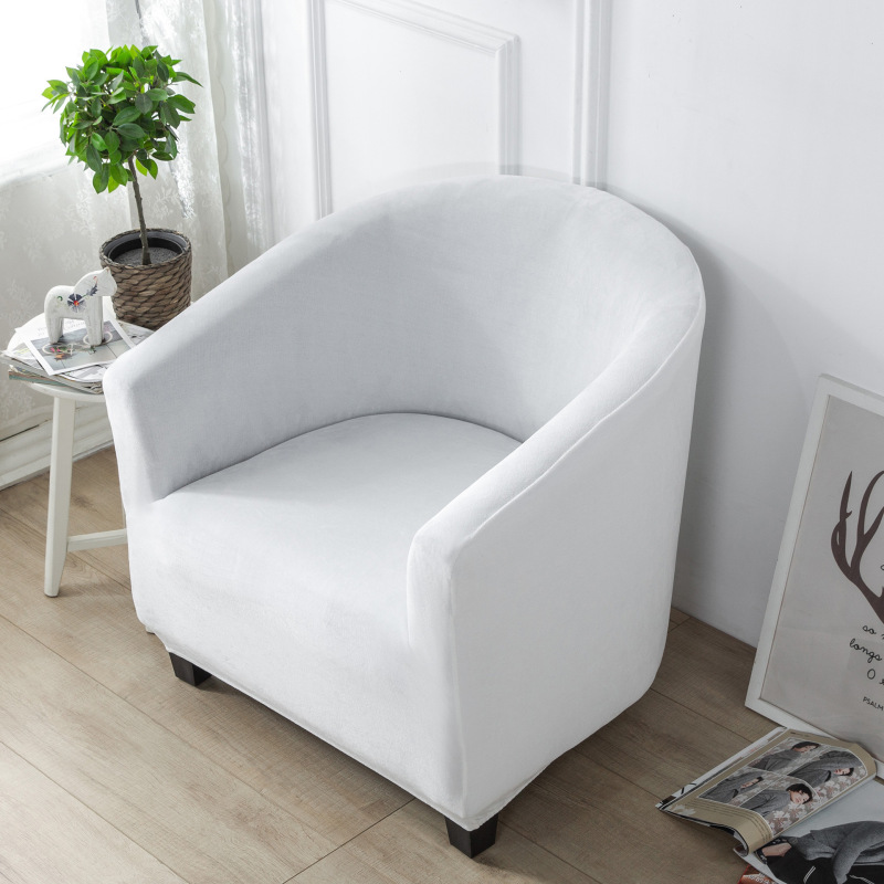 Seat Covers Home Fitted Cover Shape Sofa Thickened silver fox fleece single slipcover milk silk half curved sofa chair cover