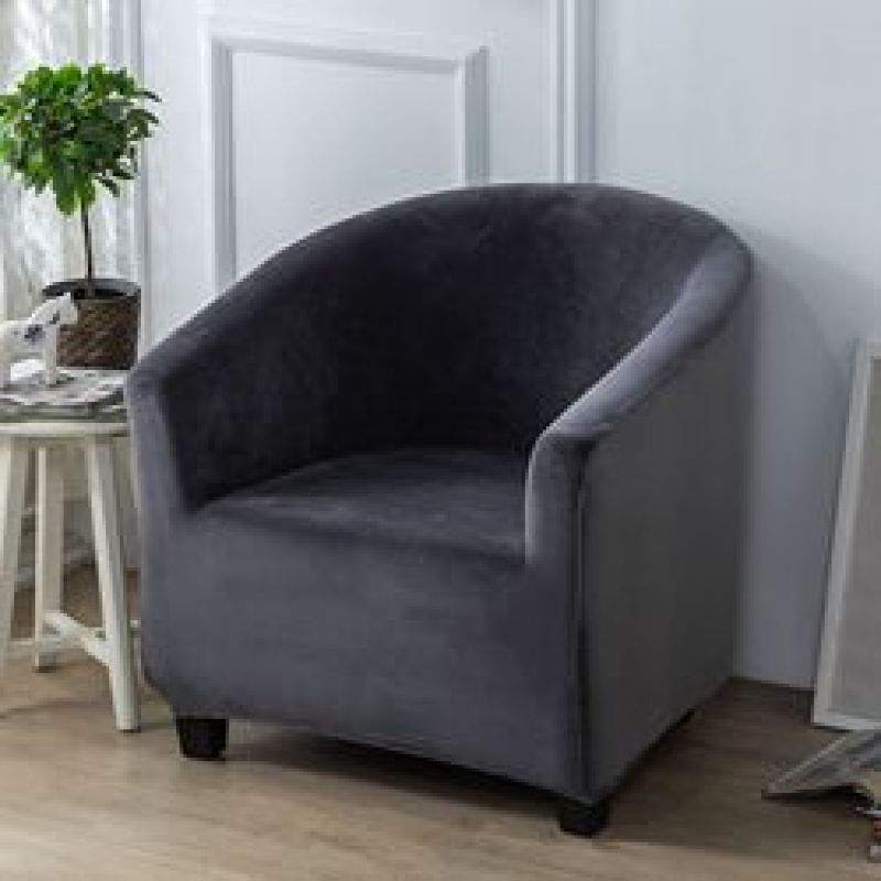 Seat Covers Home Fitted Cover Shape Sofa Thickened silver fox fleece single slipcover milk silk half curved sofa chair cover
