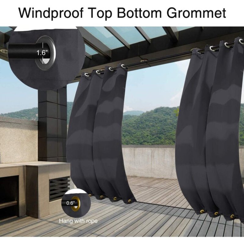 Solarium right amount of privacy water resistant outdoor curtain, block out the light romain outdoor blackout curtain /