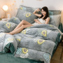4 Pcs Coral Fleece Bedding Sets 100% Cotton, 4 Pcs Fleece Bedding Set 100% Cotton Luxury/