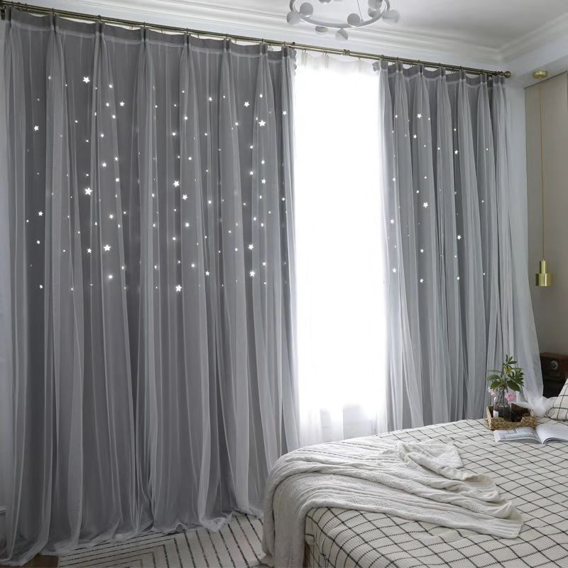 Latest curtain fashion designs living room blackout curtain,Amazon top seller 2019 star curtain