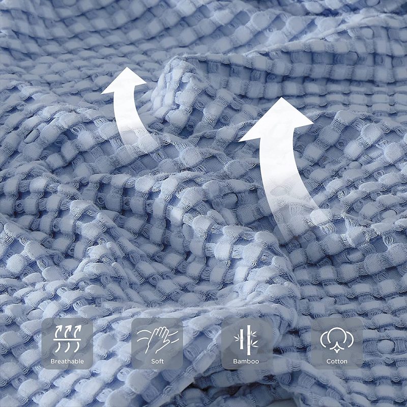 100% Cotton Summer Bed Blankets Waffle Home Lace Quilt Kids Room Bedspread King Queen Size