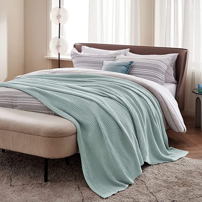 100% Cotton Summer Bed Blankets Waffle Home Lace Quilt Kids Room Bedspread King Queen Size