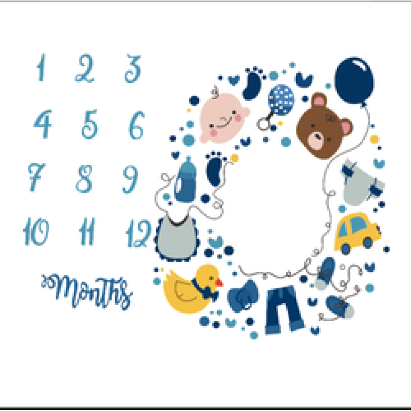 Printed flannel milestone Blanket Baby photo blanket Flannel blanket customizable/