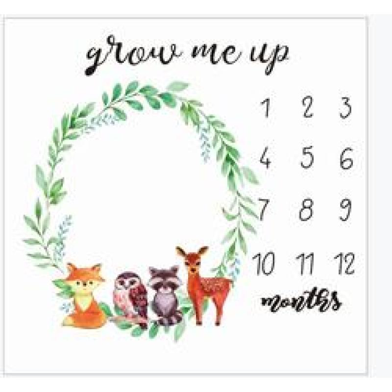 Printed flannel milestone Blanket Baby photo blanket Flannel blanket customizable/