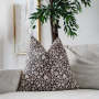 2023 New Design Beige rust-brown Floral Printed Pillow Case Cushion Cover For Living Room