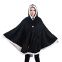 Soft Blanket Hoodie Cloak Winter Plush Wearable Fleece Blanket Outdoor Plaid Sweatshirt Microfiber Coats Hooded Cloak Blanket