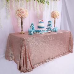 Wholesale Christmas Style Red Beige Shiny Sequins Polyester tablecloths sets polyester home For Wedding Halloween Party