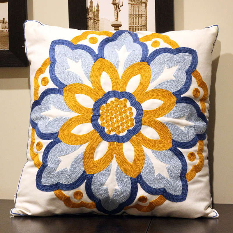 Amazon hot sale embroidered  pillowcase home sofa pillow cushion cover,  pillowcase cushion cover/