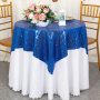 High Quality 90 x 132 inch 90 x 156 Decorative navel blue Shine Sequins Party 132 inch round kuxury Tablecloth For Wedding