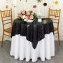 High Quality 90 x 132 inch 90 x 156 Decorative navel blue Shine Sequins Party 132 inch round kuxury Tablecloth For Wedding