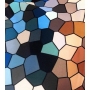 Jewel Tone Color Pigment Check Shower Curtain Set, Mosaic Waterproof Fabric Shower Curtain Set/