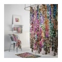 Jewel Tone Color Pigment Check Shower Curtain Set, Mosaic Waterproof Fabric Shower Curtain Set/