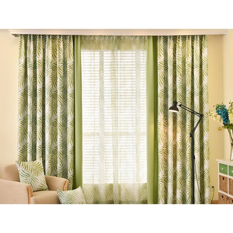 Home Decor Leave Printed Blackout Curtain Fabric,wholesale goods curtains for the living room cortinas para sala