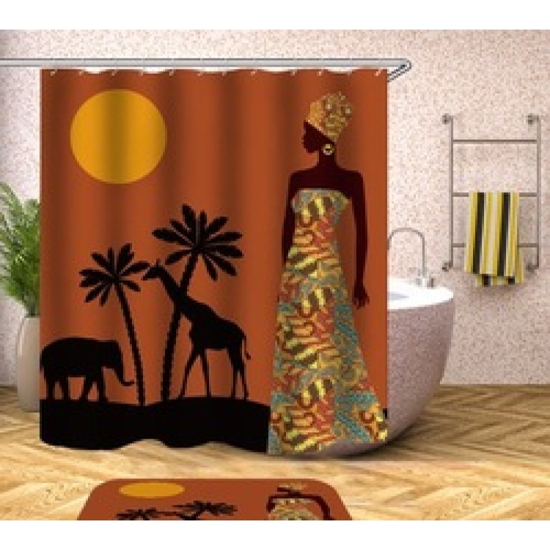 Egyptian Pharaoh 3d Digital Printing Polyester Shower ,Good-Looking Custom Printed Polyester Shower Curtain/