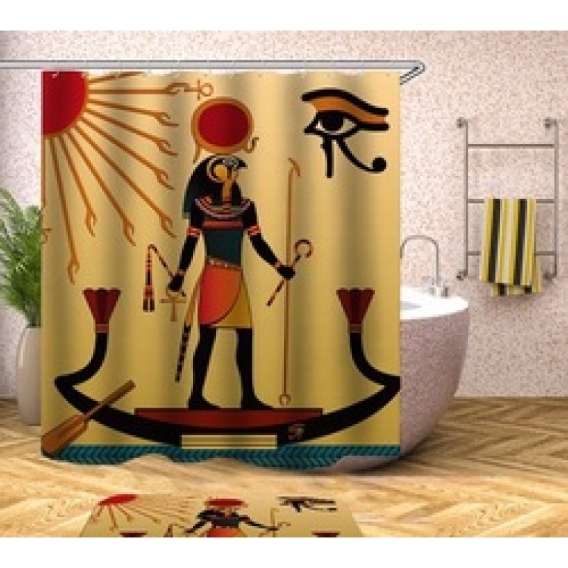 Egyptian Pharaoh 3d Digital Printing Polyester Shower ,Good-Looking Custom Printed Polyester Shower Curtain/