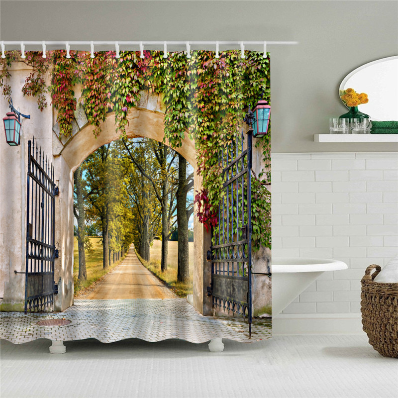 plants Wholesale New Design Eco Friendly Waterproof Printed PEVA Bathroom Shower Curtains for bathroom /