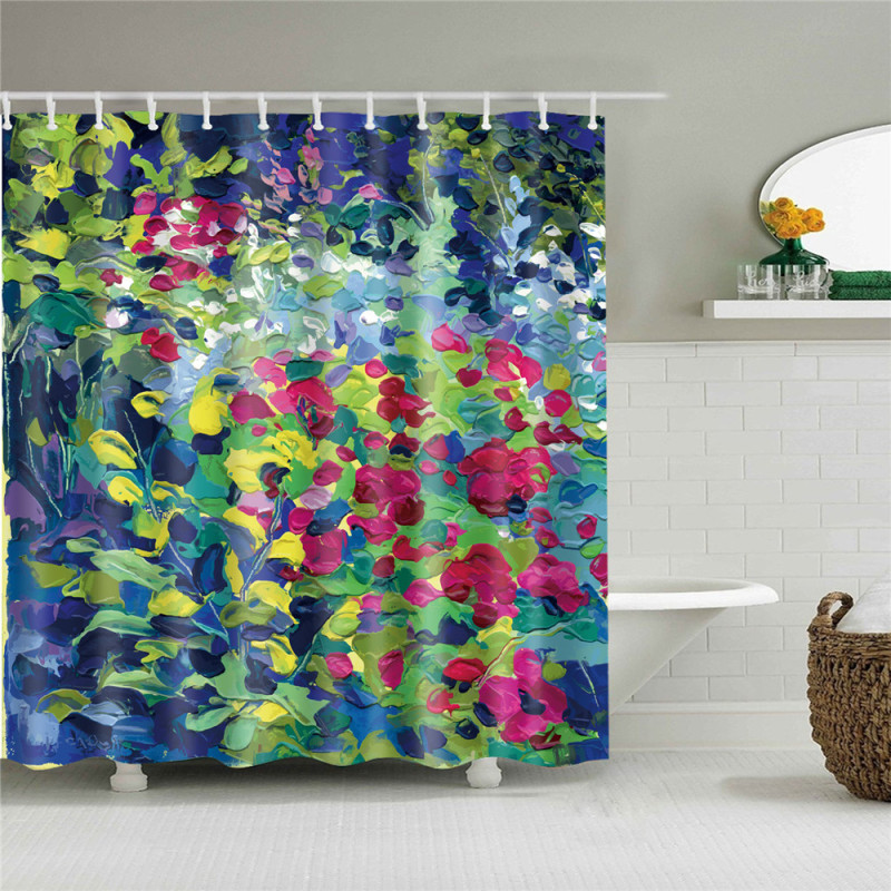 plants Wholesale New Design Eco Friendly Waterproof Printed PEVA Bathroom Shower Curtains for bathroom /