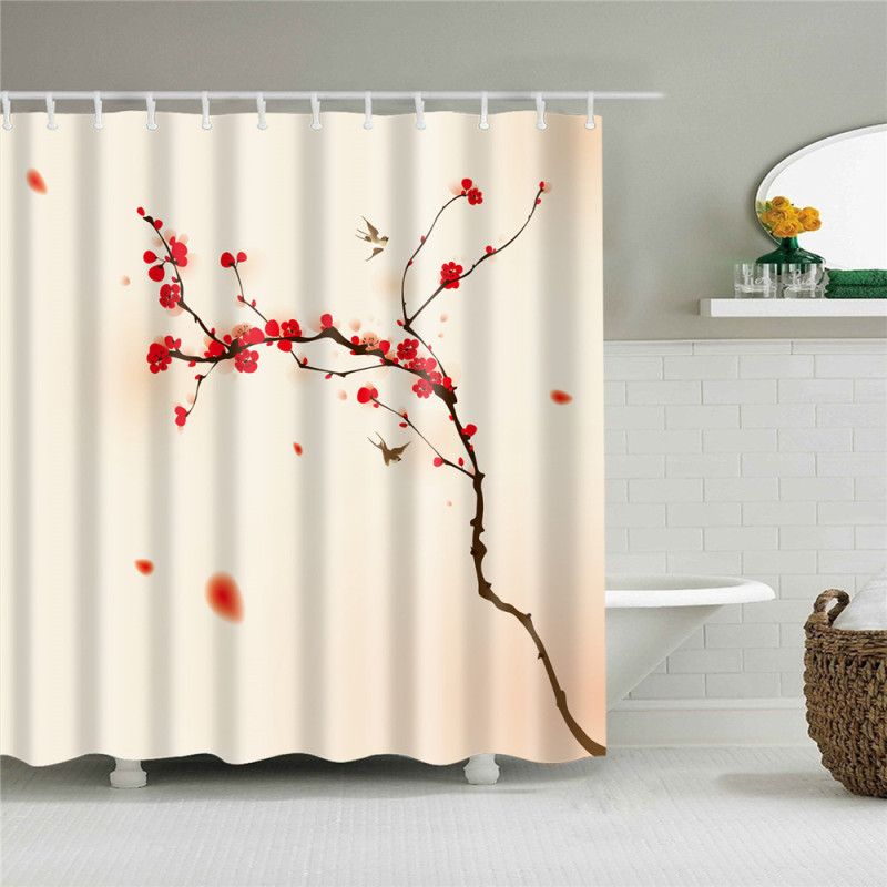 plants Wholesale New Design Eco Friendly Waterproof Printed PEVA Bathroom Shower Curtains for bathroom /