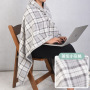 soft warm Shawl blanket office, accept custom design coral fleece shawl blanket office nap blanket/