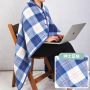 soft warm Shawl blanket office, accept custom design coral fleece shawl blanket office nap blanket/